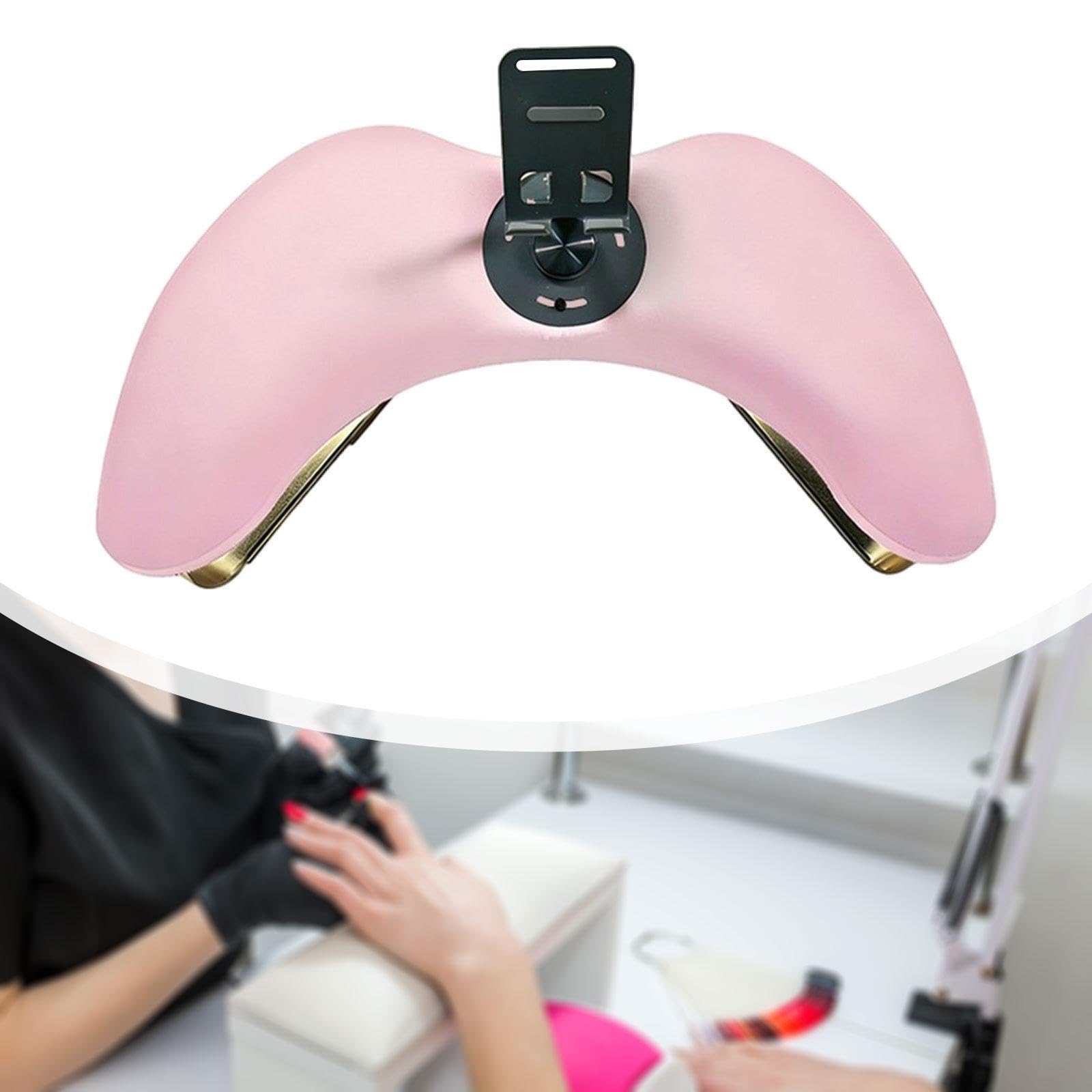 Oshhni Cuscino poggiamani per manicure art con supporto per telefono, comodo tavolo per unghie a forma di U in pelle PU per uso domestico fai da te in, Rosa