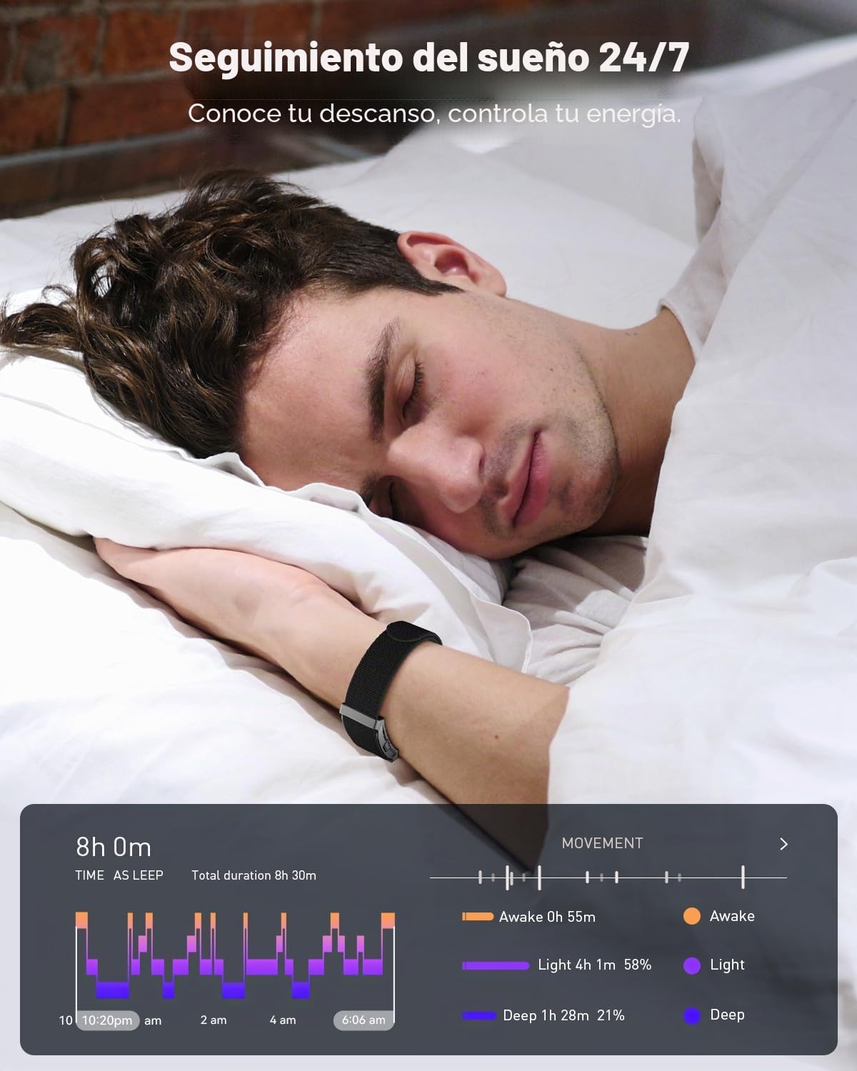Pulsera de Actividad sin Pantalla Hombre Mujer, Smart Band con Análisis de IA, SpO2, Pulsómetro, Sueño, 120+ Modos Deportivos, Calorías, IP68 Podómetro, Pulsera Inteligente sin Suscripción, Negro