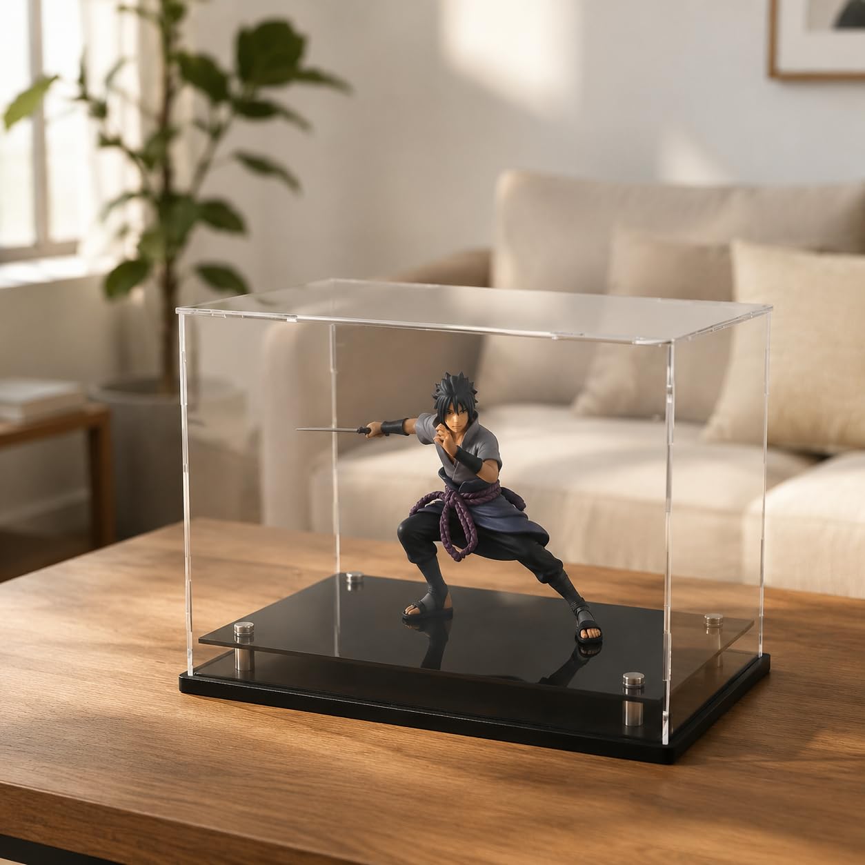 Acryl Vitrine rechteckig 40x20cm, Staubdichter Schaukasten für Figuren und Modellautos, Transparente Display Box mit abnehmbarem Deckel , 40*20*25 cm