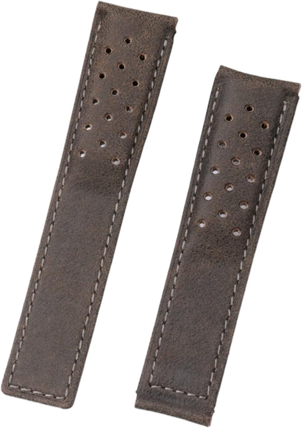 SDFFGHJ 22mm Watch Accessories Compatible with HEUER Strap Monaco Carrera Wrist Band Frosted Calfskin Quality Leather Watchband Bracelet