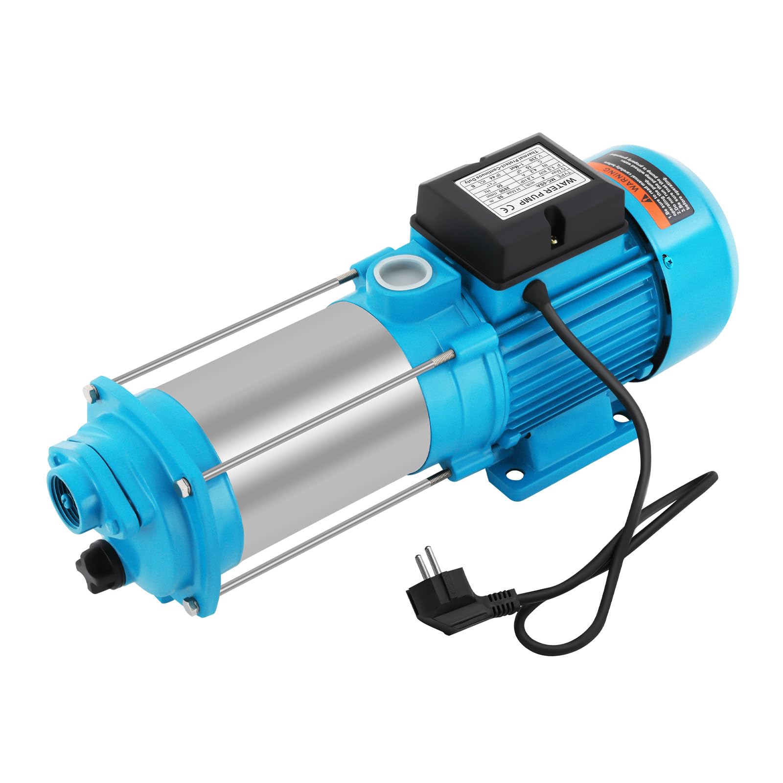 1300W Gartenpumpe Selbstansaugend, 4000 L/H 9.8 bar Kreiselpumpe Edelstahl Laufräder, Centrifugal Pump für Rohrverstärkung Und Wasserversorgung