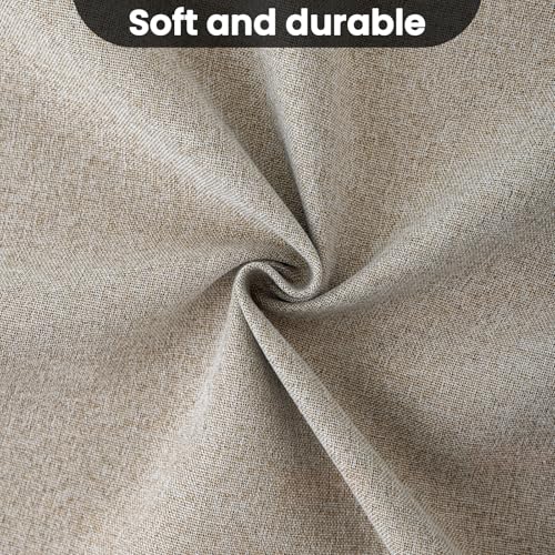 Image of COSVIYA 100% Blackout Natural Linen Curtains & Drapes 72 Inch Length | Light Blocking Full Room Darkening Grommet Insulated Thermal Window Panels for Bedroom /Living Room,52x72 inches,2 Panels