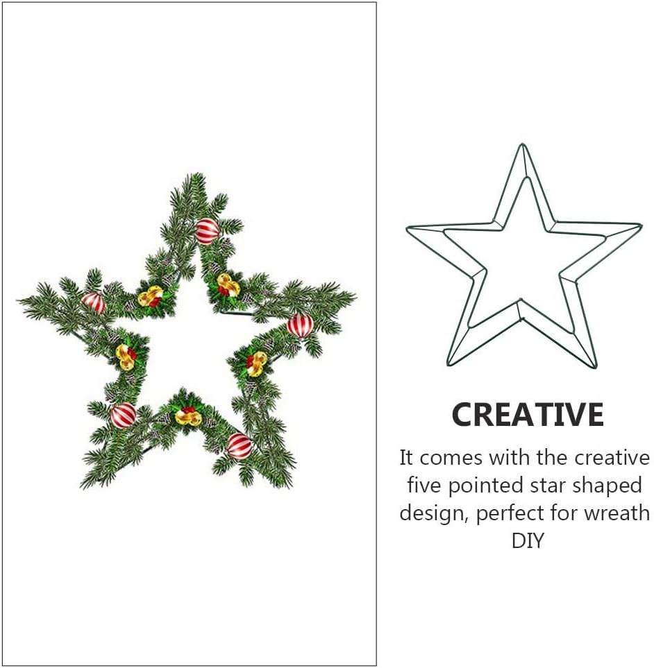 DOITOOL Star Wreath Frame,11.8 Inch Christmas Metal Wire Wreath,Star Shaped Rings,Floral Crafts Hoops for Xmas Birthday New Year Wedding Decorations