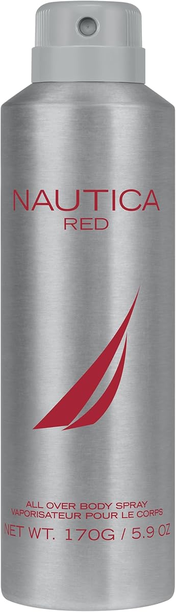 Color Red Deodorizing Body Spray for Men, Aromatic Fougere Fragrance, Notes of Black Pepper, Lavender and Rosemary, 6.0oz