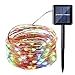Produktbild Qedertek Solar Kupferdraht Lichterkette, 12M 100 LED Weihnachten Lichterkette, 8 Modi Wasserdicht Solarlichterkette, Weihnachtsbeleuchtung außen für Garten, Party, Hochzeit (Weiß)