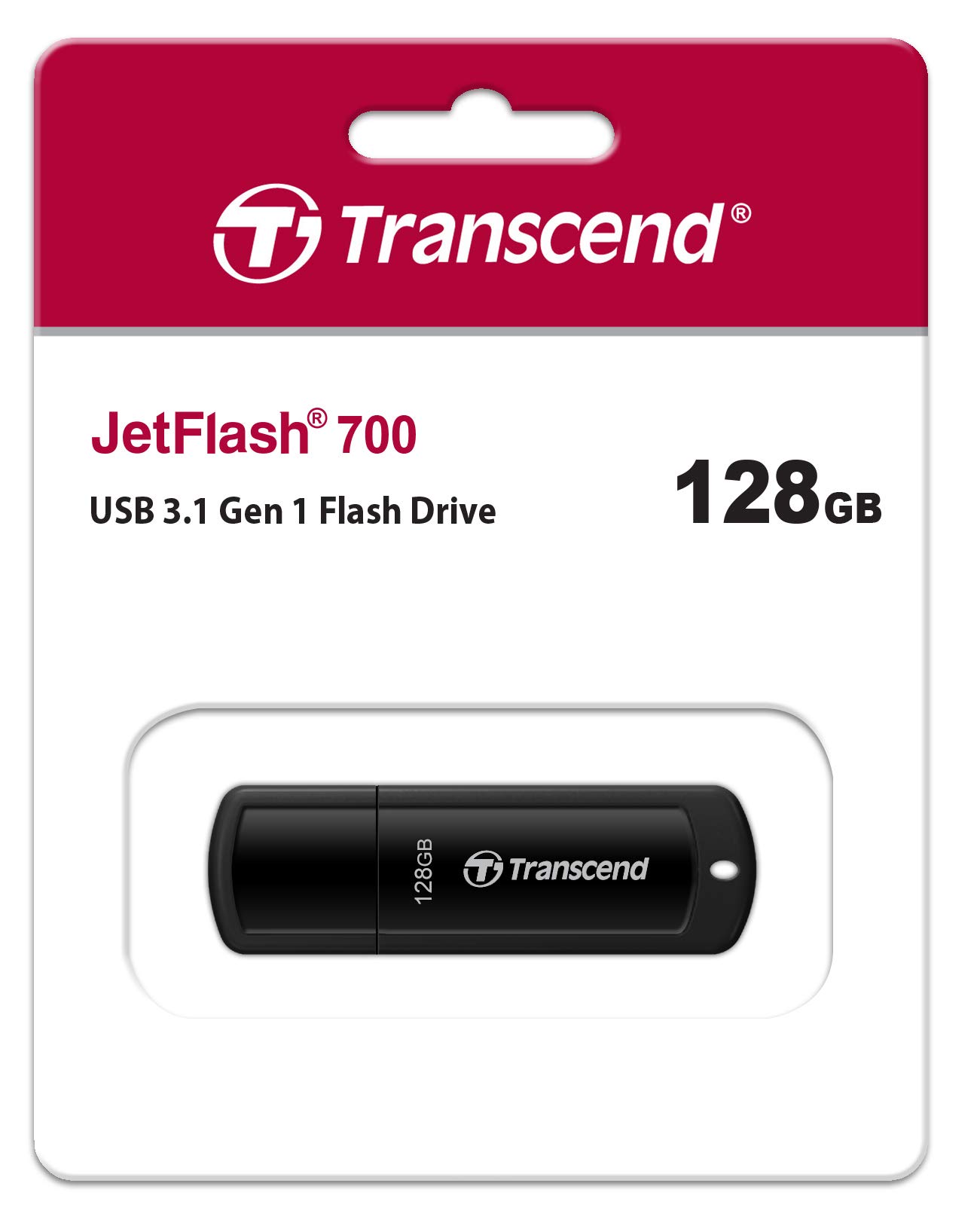 Transcend 128Go JetFlash 700 Clé USB 3.1 Gen 1 TS128GJF700 Noir (Lot de 2)