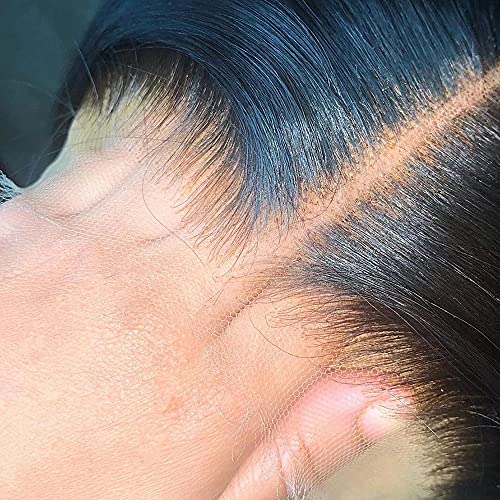 13X6 HD Transparent Lace Front Wigs Straight Human Hair Wig For Black Women 18 Inch Pre Plucked With Baby Hair Silky Straight Deep Parting Lace Frontal Wig 150% Density