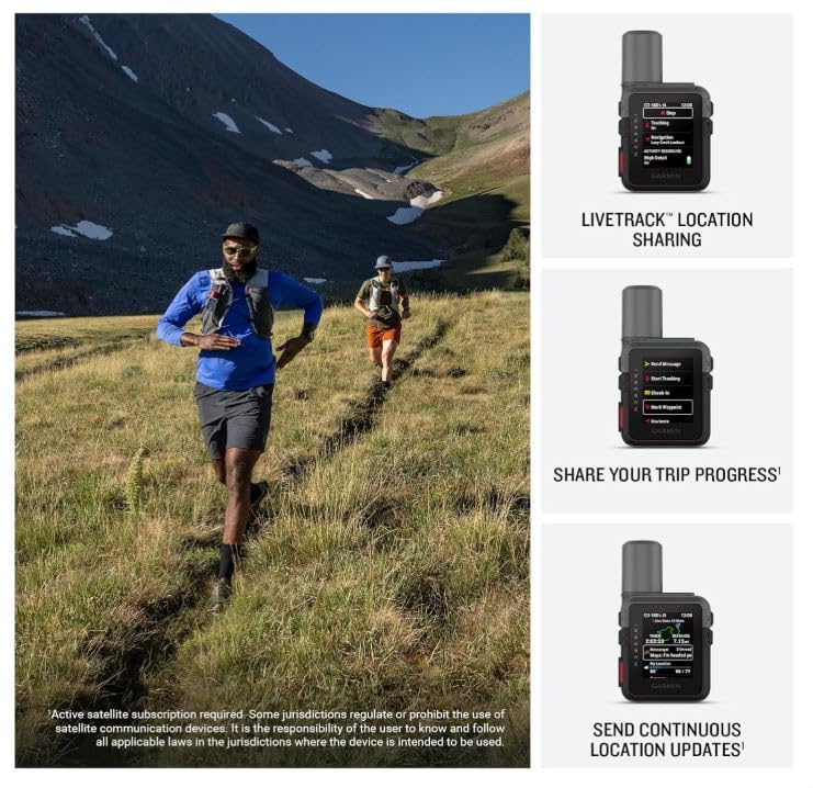 Image of Garmin inReach Mini 3 Rugged Compact Global Satellite Communicator, Color Touchscreen, Two-Way Texting, Emergency SOS Messaging & Long Battery Life Up to 350 Hours w / Wearable4U Power Car /Wall Bundle