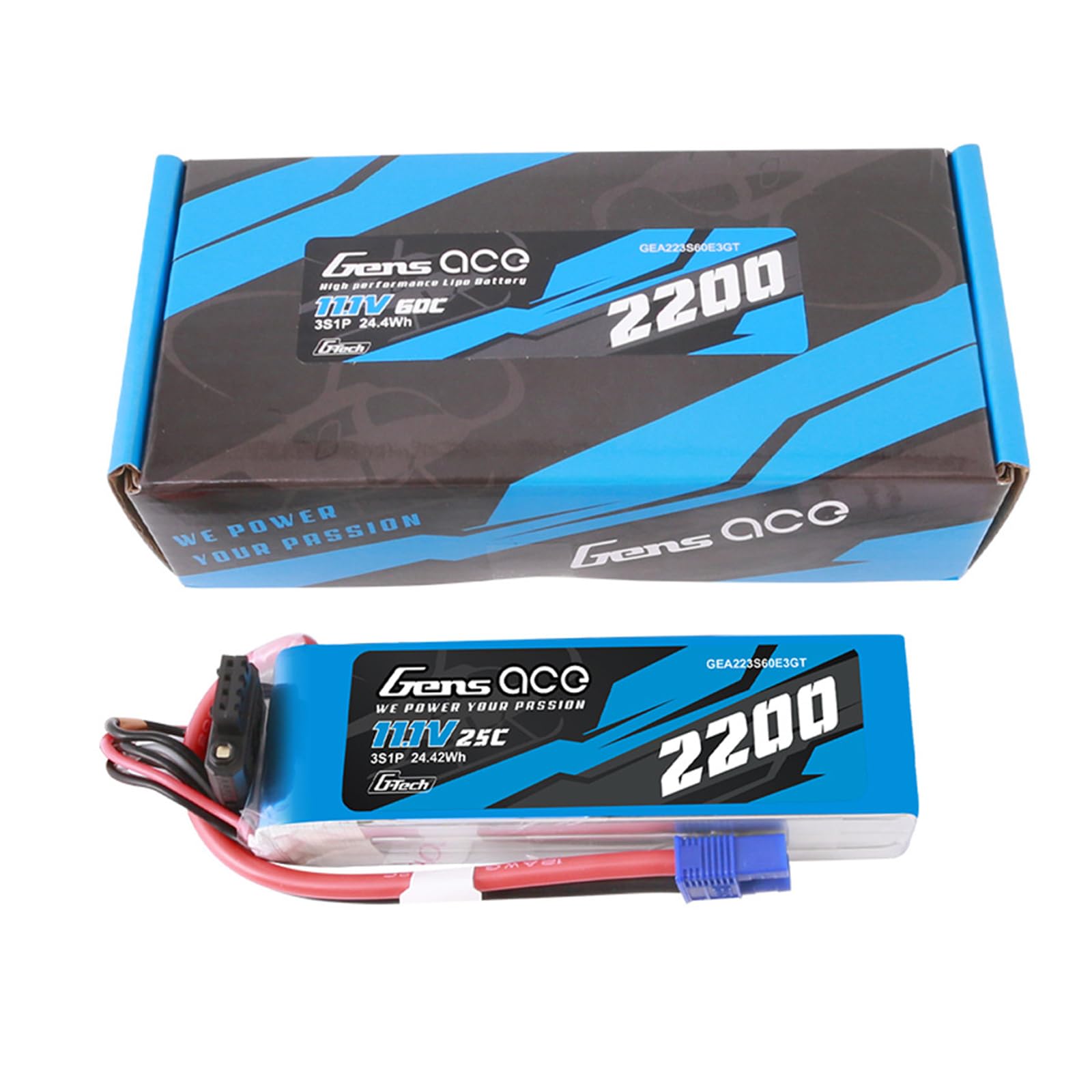 Amazon.com: Gens ace G-Tech 2200mAh 11.1V 60C 3S Lipo Battery with