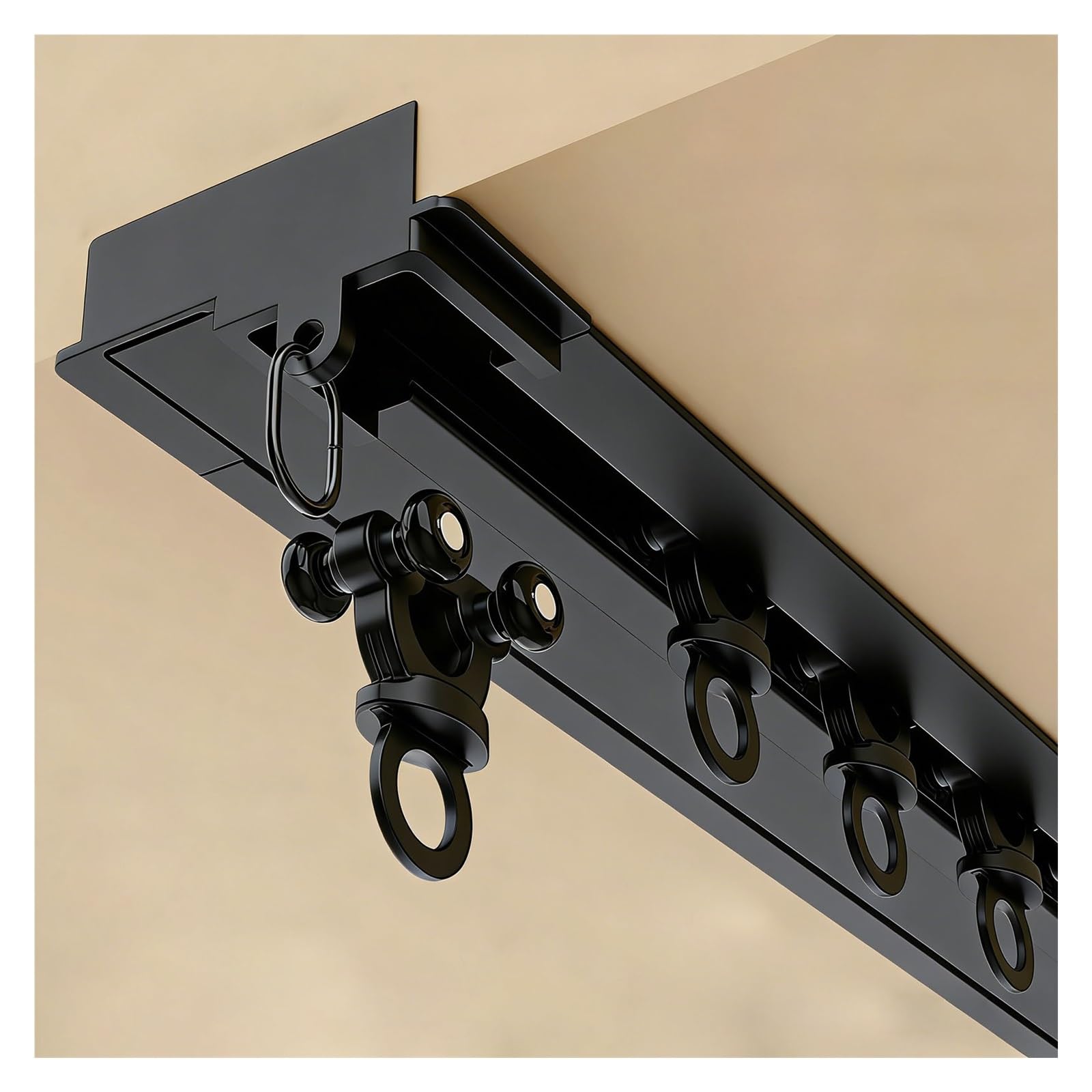 Rail de rideau facile à installer, rail intégré avec rouleau lisse et accessoires pour séparateur de pièce, décoration d'intérieur moderne