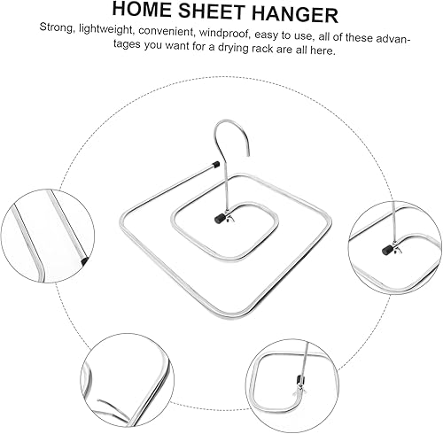 Miniatura 9 de Uonlytech Percha giratoria en espiral, para ropa sucia, para ropa sucia, para secar edredones, perchas de metal, resistentes para colgar ropa,