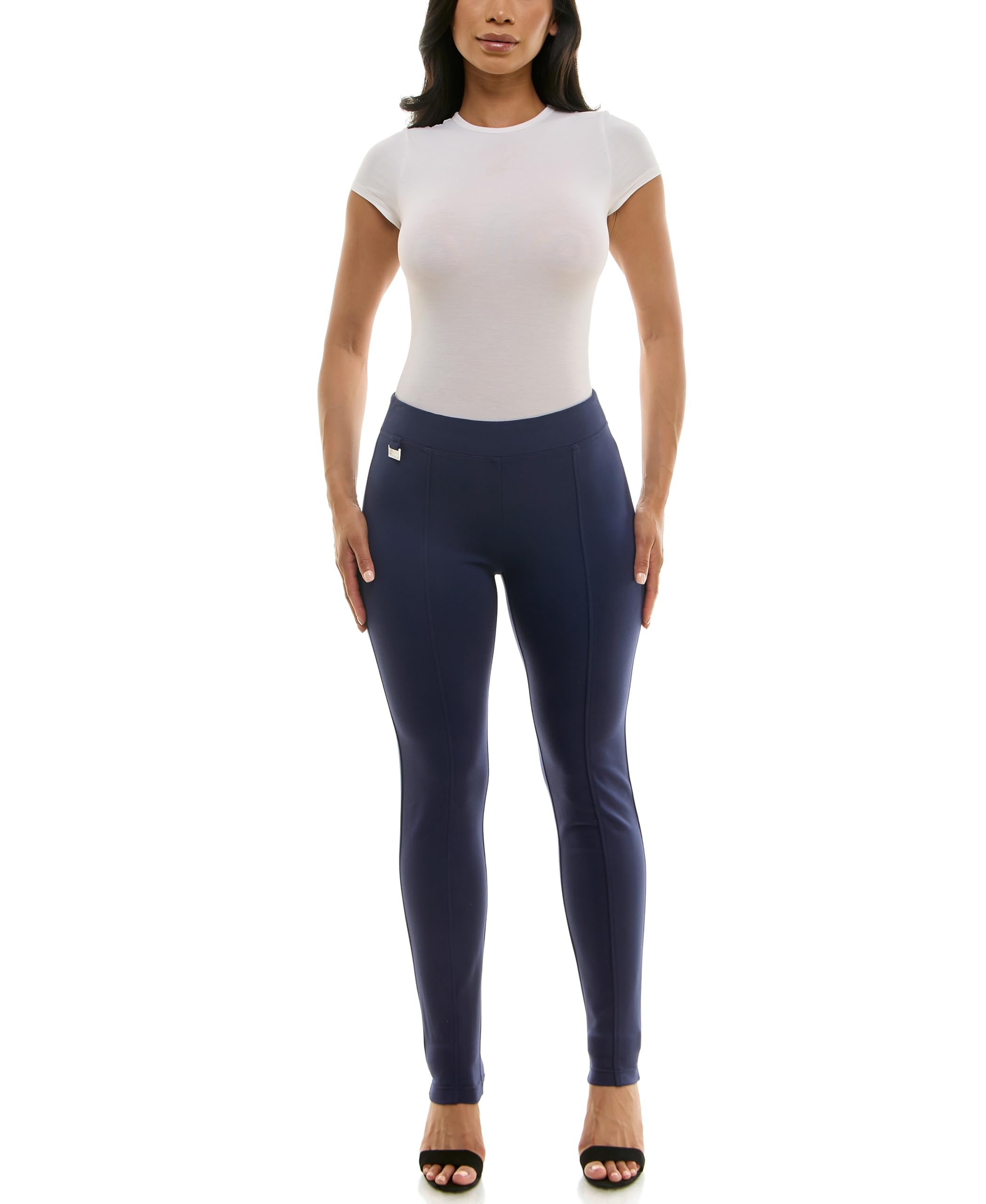 Zac Rachel Womens Pull on Ankle Pant with Metal Tab