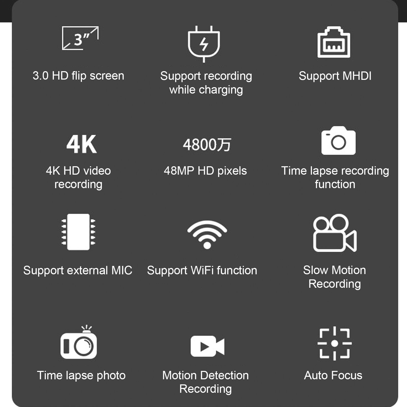 Aparat Cyfrowy 4K, Przenośny Punkt 48MP z Wi -Fi, 16x Cyfrowy Aparat Vlog Zoom, 180 ° Przewrotny Ekran Kompaktowy Podróżny dla Nastolatków z 16x Zoom, Czarny, Czarny