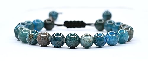 Vista 600 de Amazing Gemstone Yaxaite Bracelet for Women Men's Gifts - Protection Healing Crystal Bracelet - 8mm Gemstone Beaded Adjustable Bracelet Pulseras