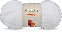 Vista 46 de Sensy - Hilo de terciopelo para ganchillo o manta de bebé, hilo de chenilla, hilo amigurumi, 3.5 onzas, 132 yardas, calibre 5, voluminoso