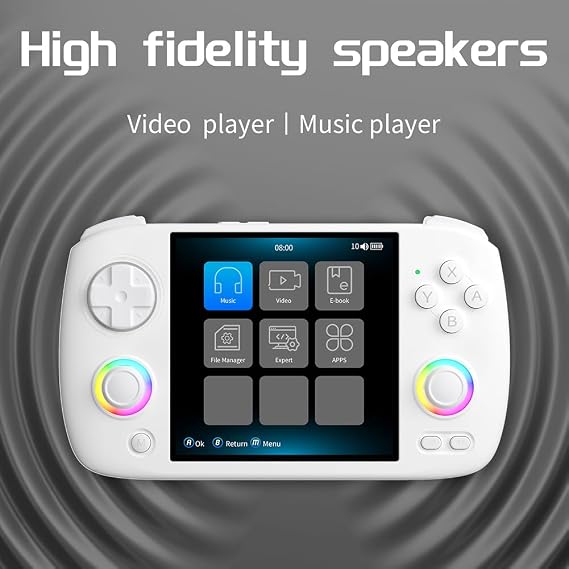 New RG CubeXX Handheld Game Console,Retro Handheld Game Console,4.0 Inch Screen Linux System,Support 2.4G Wireless Gamepad TV Output 5G WIFI Bluetooth 4.2 Grey