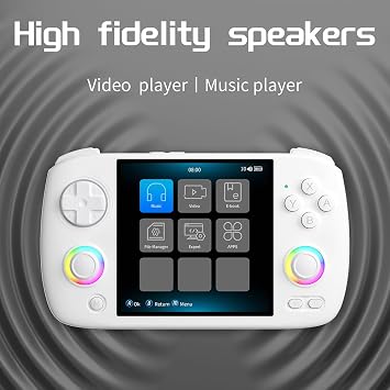 New RG CubeXX Handheld Game Console,Retro Handheld Game Console,4.0 Inch Screen Linux System,Support 2.4G Wireless Gamepad TV Output 5G WIFI Bluetooth 4.2 Grey