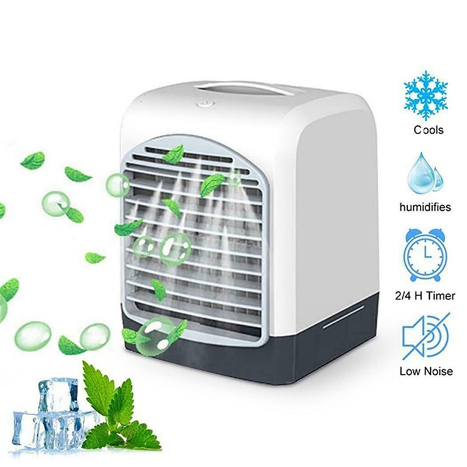 Mobilny klimatyzator Przenośny mini klimatyzator biurkowy USB Mały wentylator Nawilżacz chłodzący Aromaterapia Chłodnica powietrza ze zbiornikiem na wodę lodową