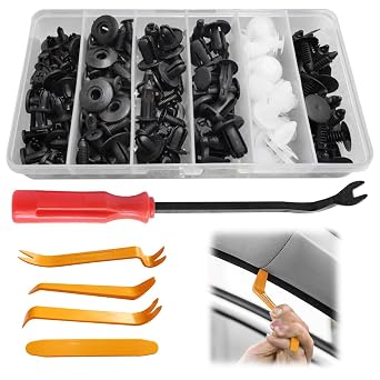 100 Pcs Car Bumper Clips - 6 Sizes Car Plastic Rivets Fasteners Push Retainer Kit Auto Push Pin Rivets Set,Fenders & Most Car Models, Ideal for Body Fixing & Replacement A