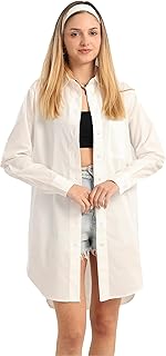 قميص قطني حديث بأزرار بكامل طول القميص للنساء من كارينا (عبوة من 1 قطعة)