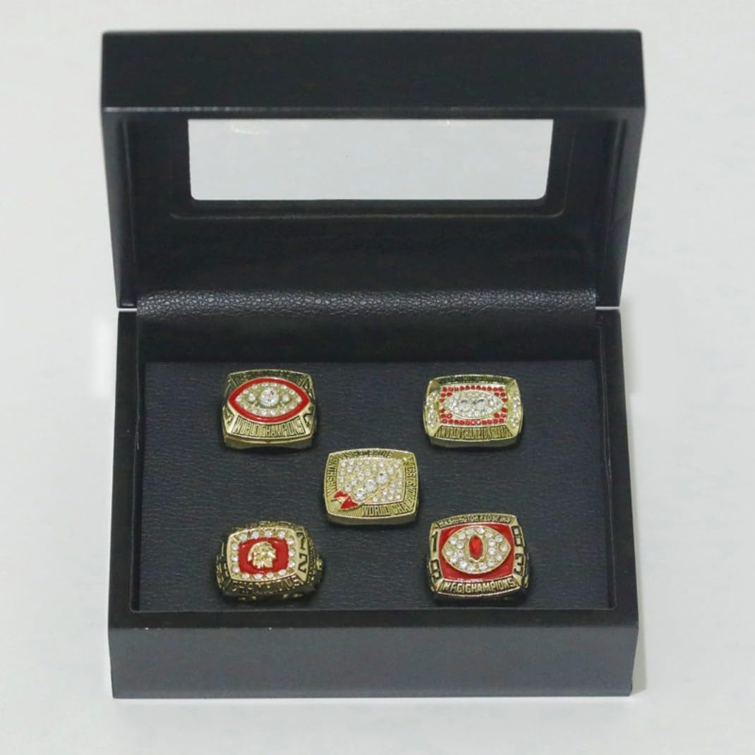 TREASURE Washington FOOTBALL CHAMPIONSHIP RING 1972 82 83 87 91 RED SKIN & LUXURY LEGEND VICTORIOUS RARE SPORTS FAN GIFT SERIES - WITH SANDALWOOD BOX HOLIDAY SHOW COLLECT