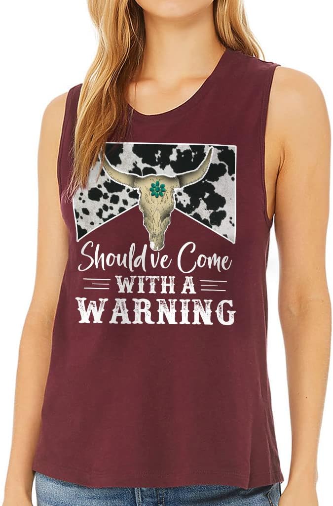 Should've Come with a Warning Women's Muscle Tank - Art Tank Top - Cool Workout Tank