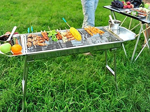SunJas Barbecue a Carbone Portatile Barbecue Grill Pieghevole in Acciaio Inossidabile Barbecue a Carbonella per 5-10 Persone (110*33.5*71.5 CM) SunJas Barbecue a Carbone Portatile Barbecue Grill Pieghevole in Acciaio Inossidabile Barbecue a Carbonella per 5-10 Persone (110*33.5*71.5 CM)
