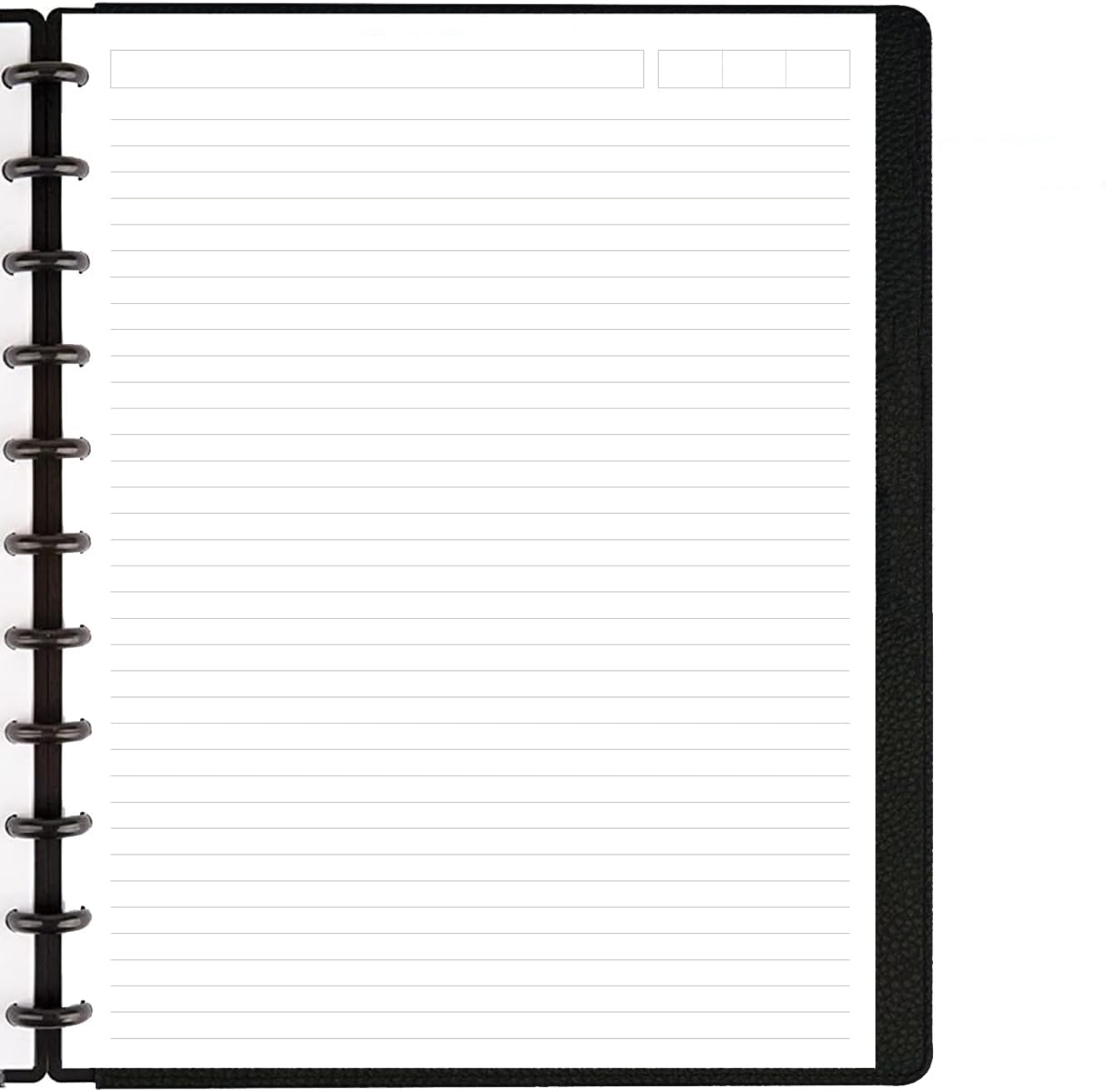 Papier uzupełniający A4 TUL w linie Discbound, 11 arkuszy papieru wypełniającego w linie z dziurkowanym otworem, papier do napełniania listów, 100 arkuszy / 200 stron, papier liściasty, papier 100