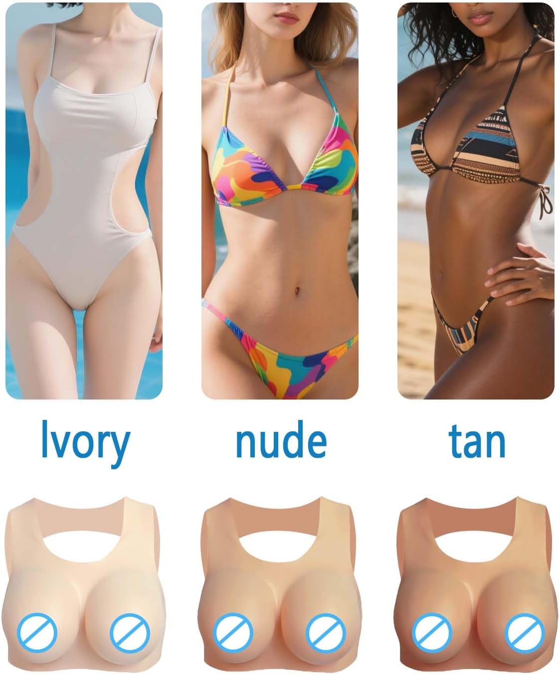 Silicone Breastplate Fake Boobs False breasts for trans women drag queen Hollow back