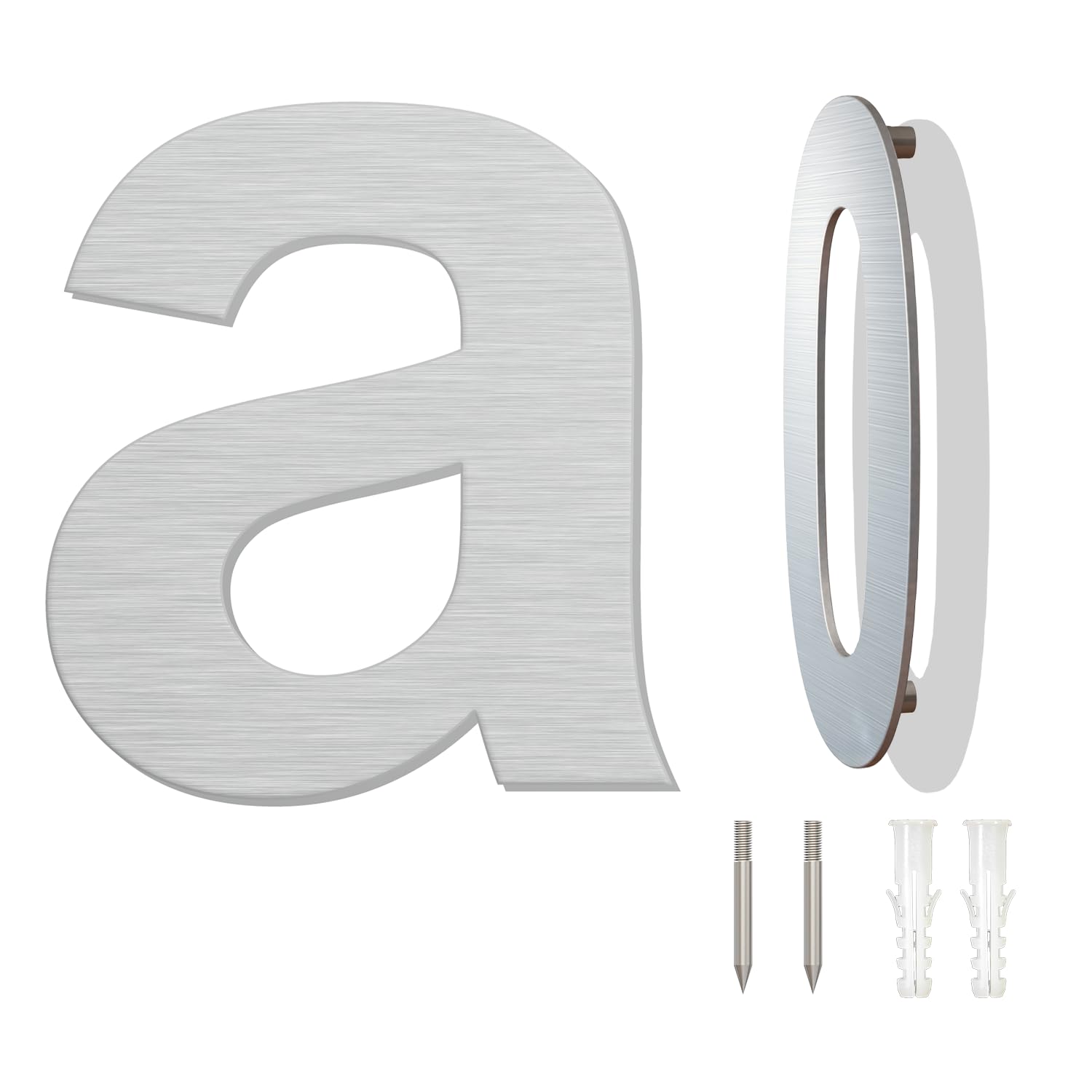 Brushed Modern House Number -152mm Height, Made of solid 304 Stainless Steel, Floating Appearance and Easy to install (Letter a)