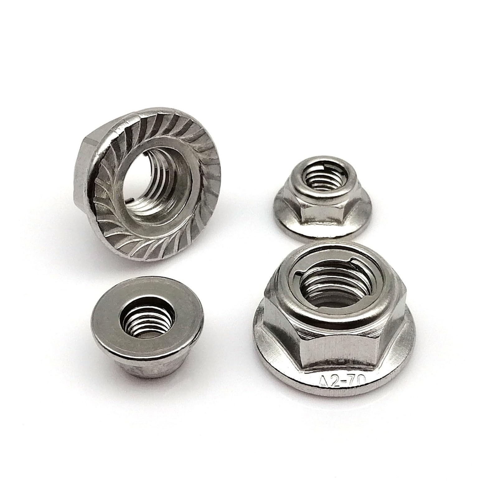 Dadi di bloccaggio, 2 M4 M5 M6 M8 M10 M12 304 A2-70 In Acciaio Inox Tipo di Coppia Prevalente Tutto In Metallo Inserto Flangia Esagonale Dado Autobloccante controdado(M12 serrated bottom)