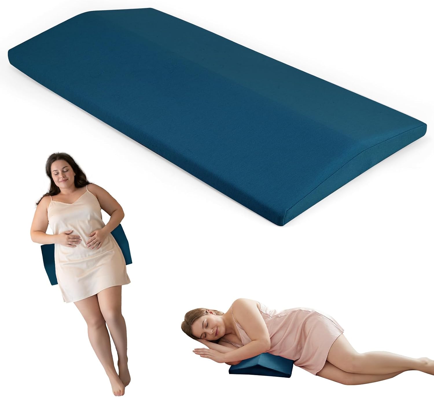 Lumbar Support Pillow for Bed - Lower Back Pain. | Relief Sciatica - Memory Foam Cushions for Bed, Ergonomic Waist Pillow for Side & Back Sleepers(Blue).