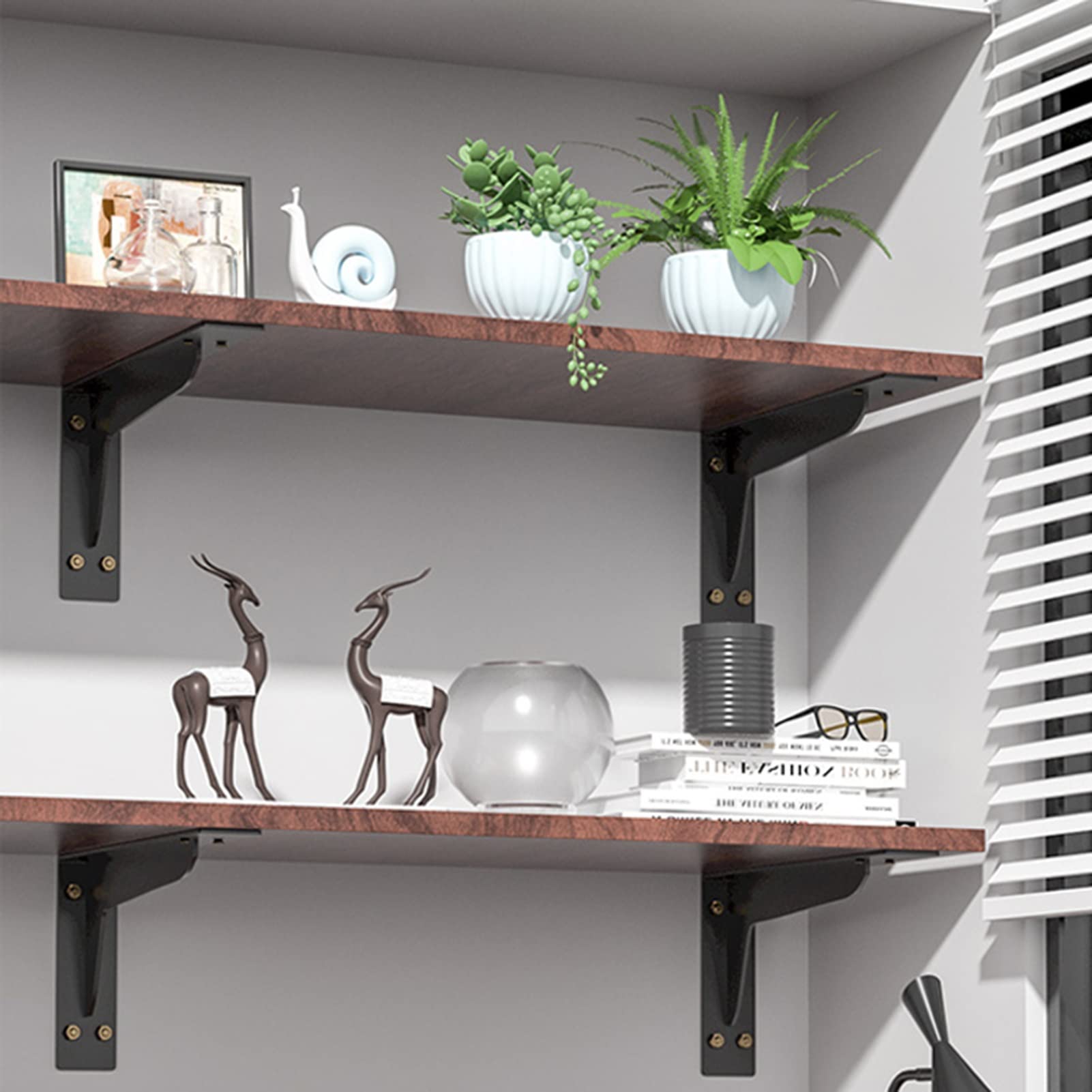 Soporte De Estante, Soportes Para Estantes Flotantes De Acero Inoxidable Soportes Ciegos - Soportes Para Estantes Flotantes - Soportes En L Soportes Resistentes - Incluye Tornillos Y Tacos De Pared (