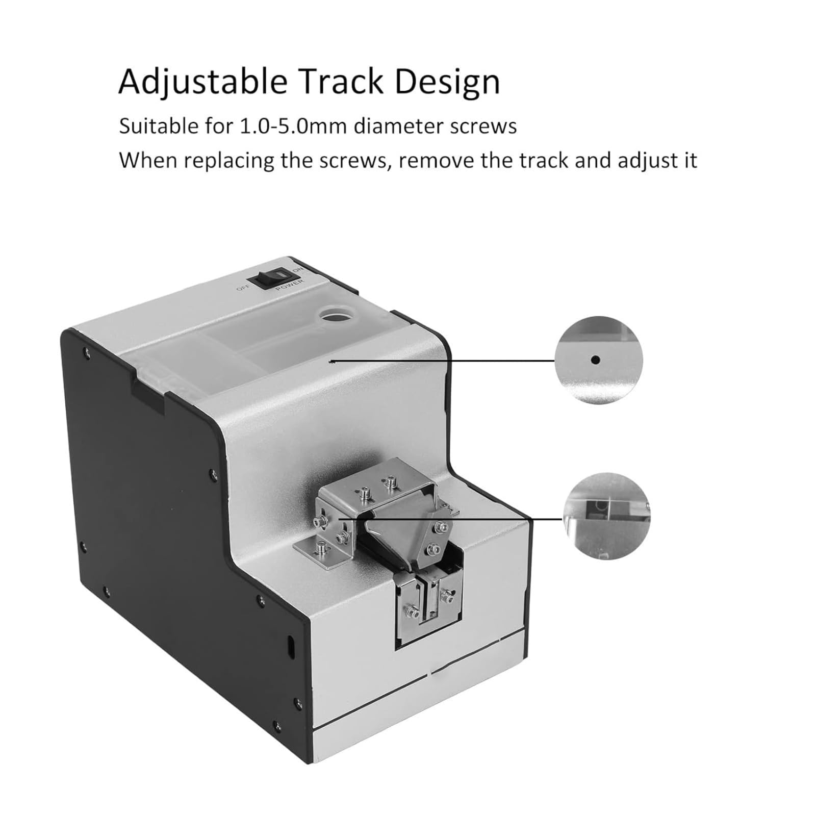 Alimentador de Tornillo automático 100-240 V, dispensador de Tornillo de aleación de Aluminio Ajustable for Tornillos de máquina y autorroscantes
