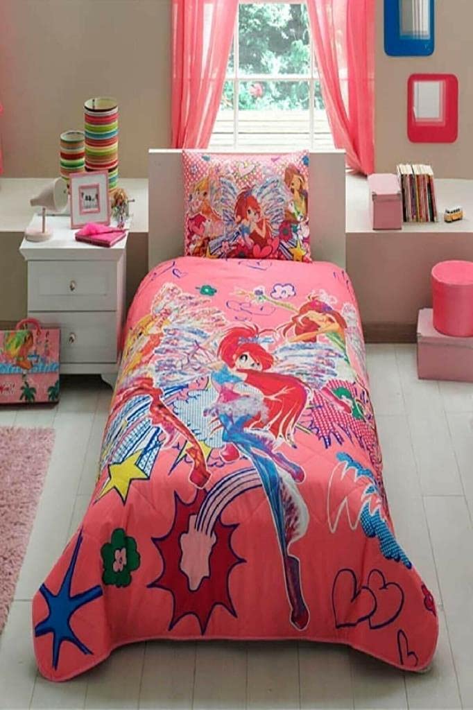 TAÇ 60105871 Winx Girl Empowerment Ranforce Yatak Örtüsü, Tek Kişilik