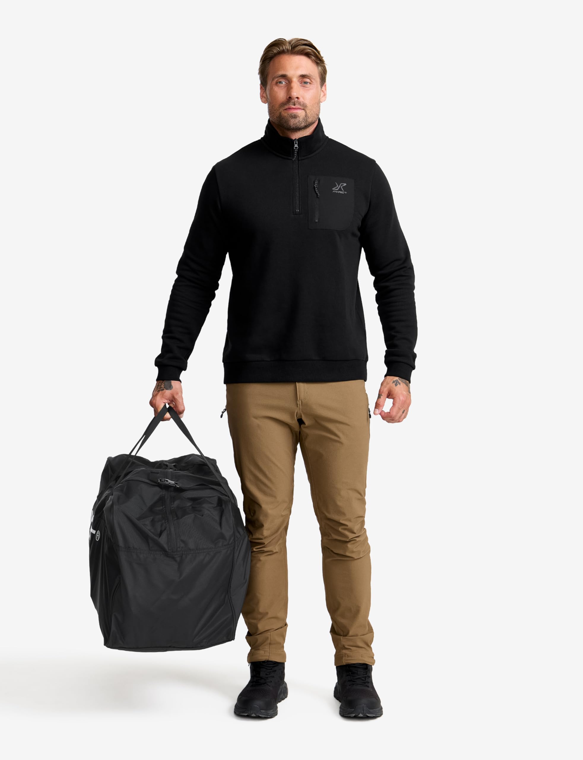 RevolutionRace Flexi Bag, Borsa porta Attrezzatura Robusta e Pratica, Borsa Multifunzionale perfetta per l'organizzazione e i viaggi, Black, 90L
