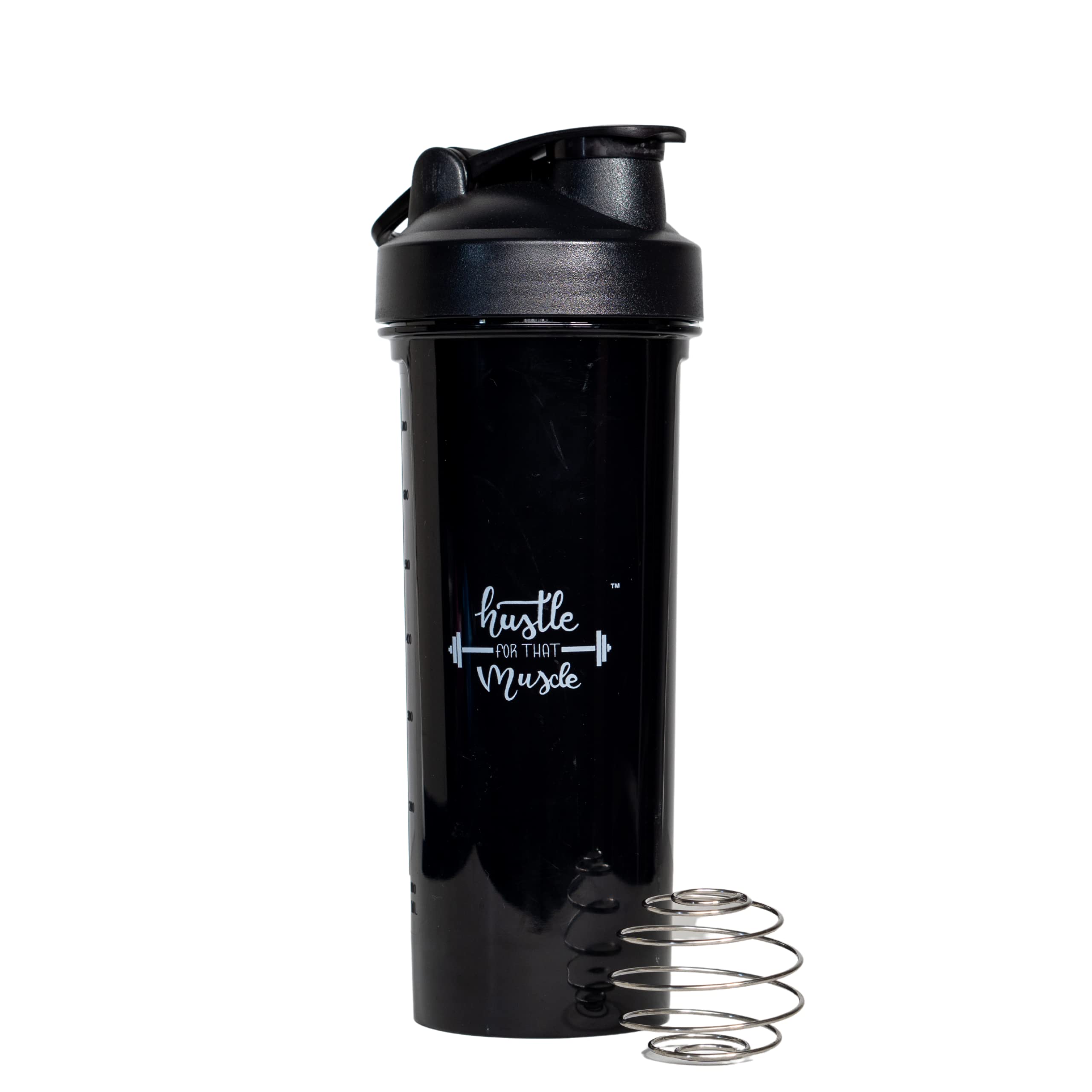 NutriFit Plus Sport Master Protein Shaker 26oz with Stainsteel Perfect Mixer (Midnight Black)