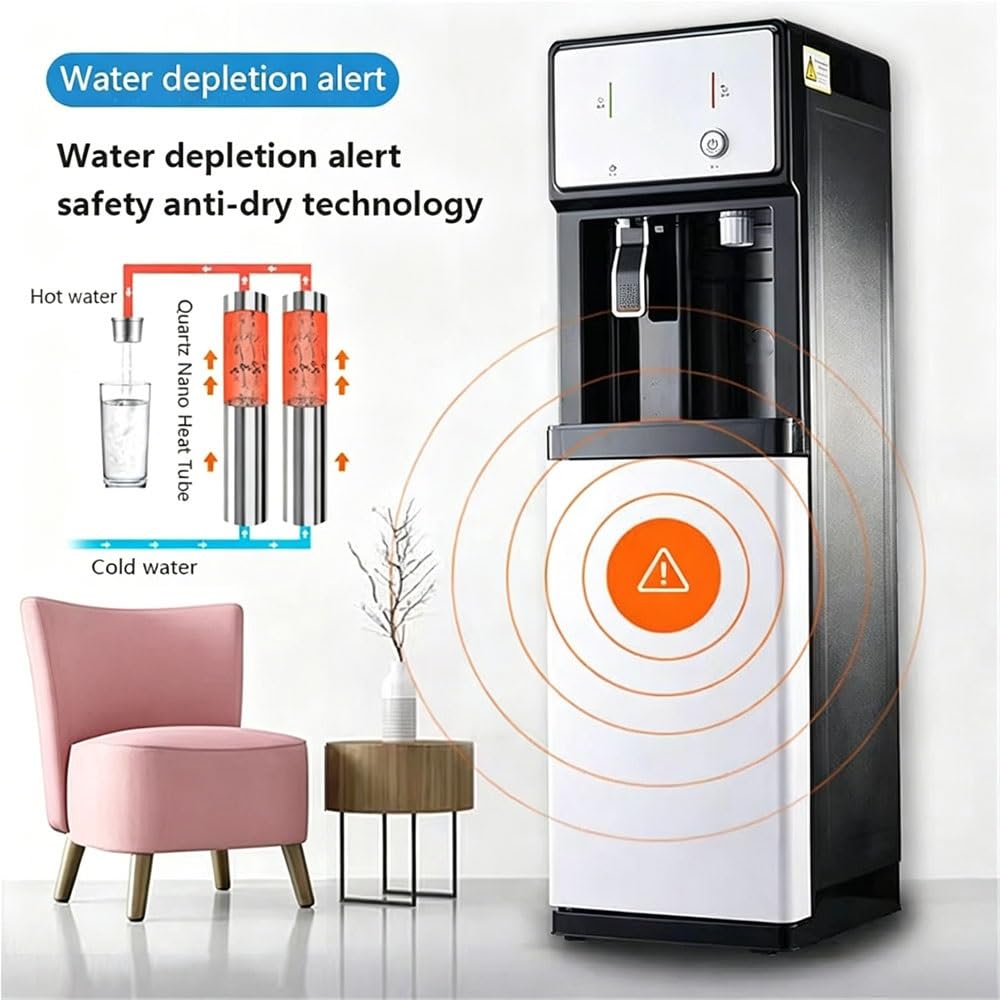 Wasserspender mit Filter, Elektrischer Wasserspender Kühlung, mit 3 Temperaturstufen, Tisch-Wasserautomat, für Küchen, Zuhause & Büro