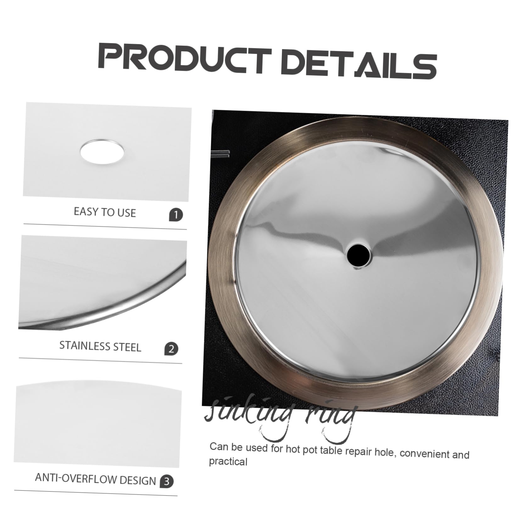 Hot Pot Table Sinking Ring Induction Cooktop Mat 28.5cm Induction