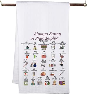 MNIGIU Always Sunny Tv Show Kitchen Towels Always Sunny Kitchen Gifts Always Sunny Dish Towels Always Sunny Kitchen Decor (ABC Towel)