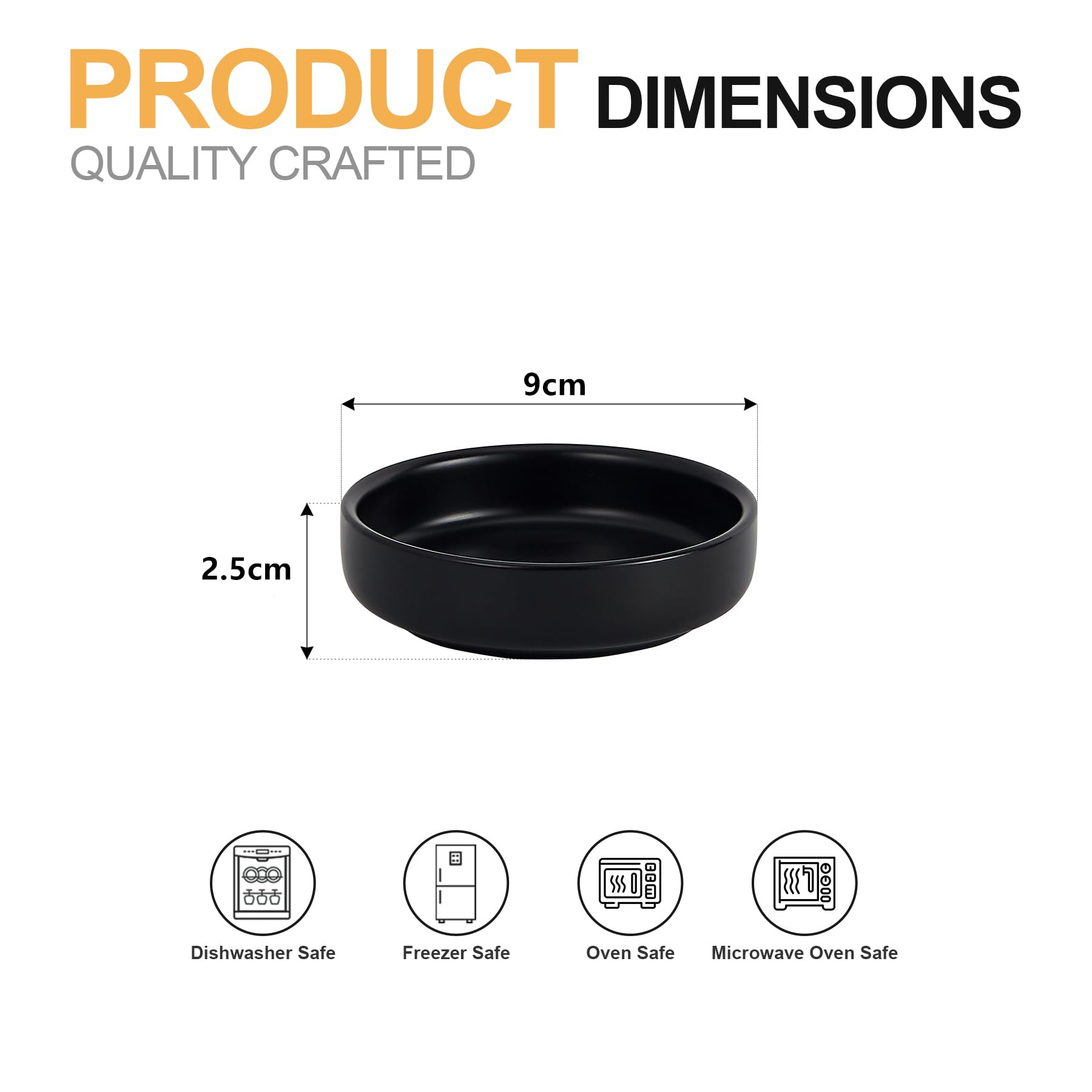 Set Di 6 Piattini In Ceramica Per Salsa - Ideali Per Sushi, BBQ E Antipasti - Foto 4