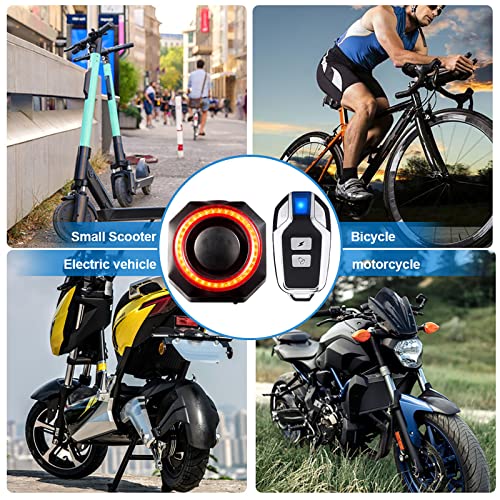 2 x pilot antykradzieżowy alarm rowerowy, alarm rowerowy z wykrywaniem wibracji, bezprzewodowy alarm motocyklowy z bezprzewodowym czujnikiem ruchu antykradzieżowym 110 dB do roweru elektrycznego,