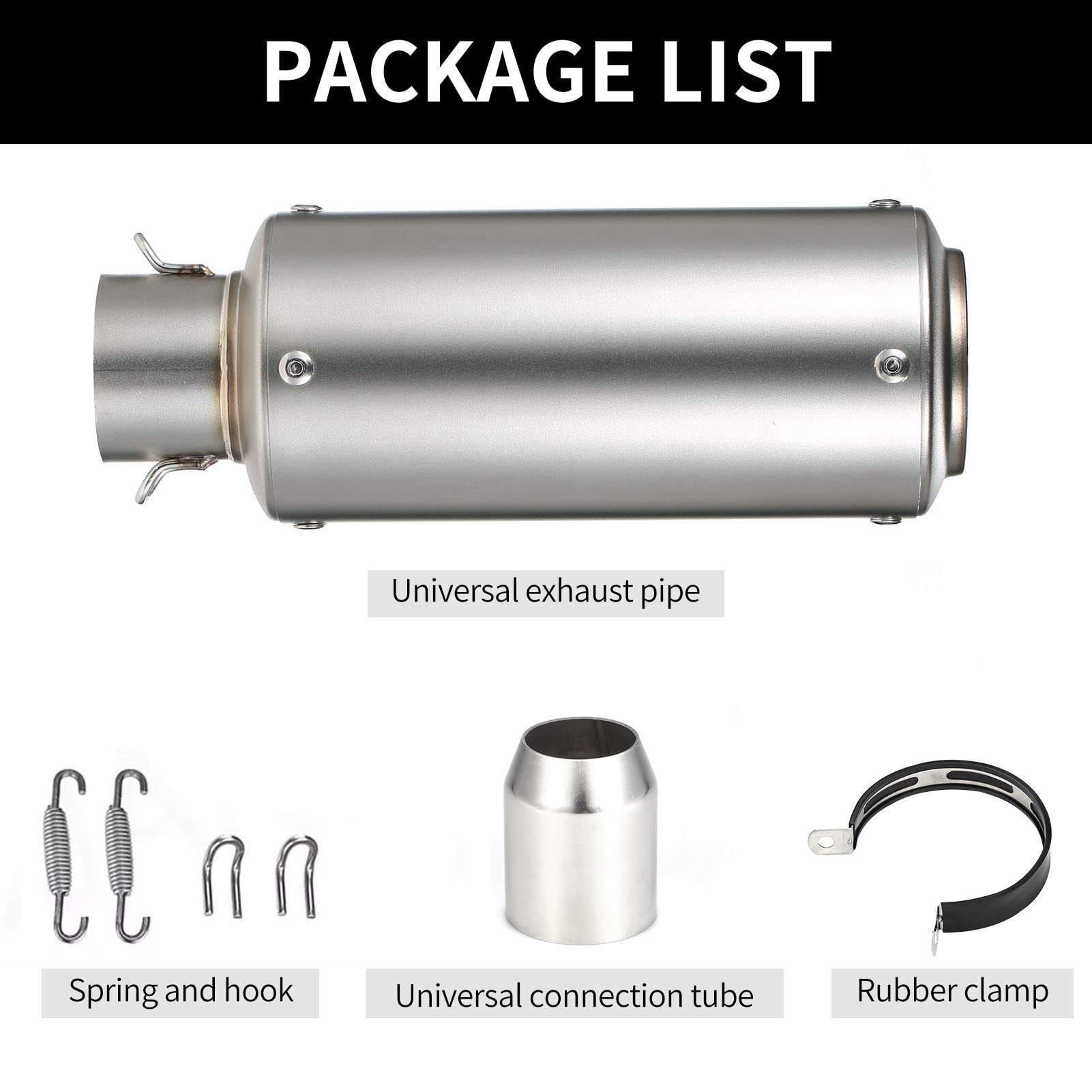 Silenciador de Tubo de Escape Universal 38-51mm para Moto ATV
