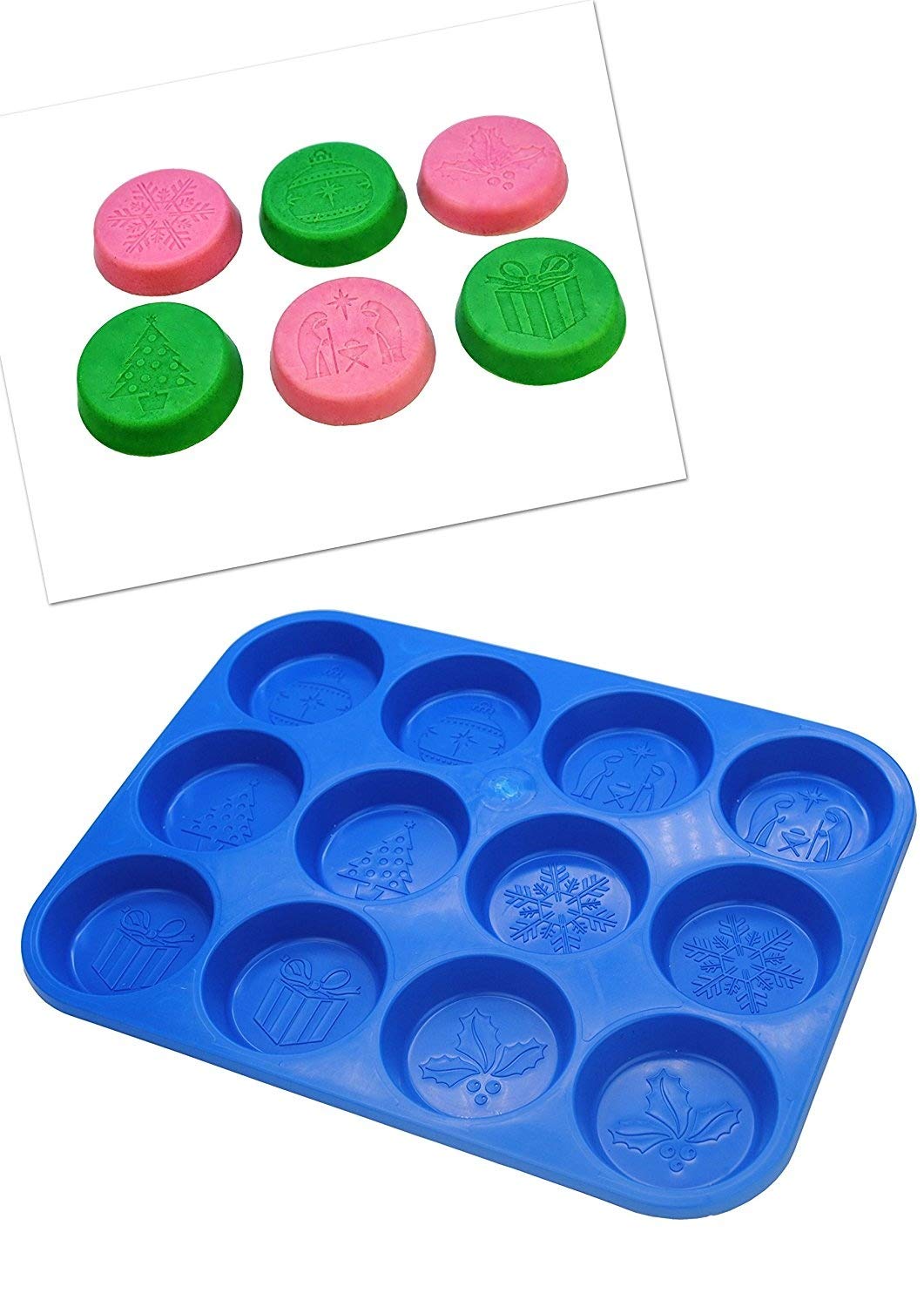 Proops Christmas Wax Melt Tart Candle Burner, Soap Making and Bath Bomb Mold Mould Tray, Christmas Tree, Snowflake, Holly, Bauble Shape etc. (S7711). Free UK Postage