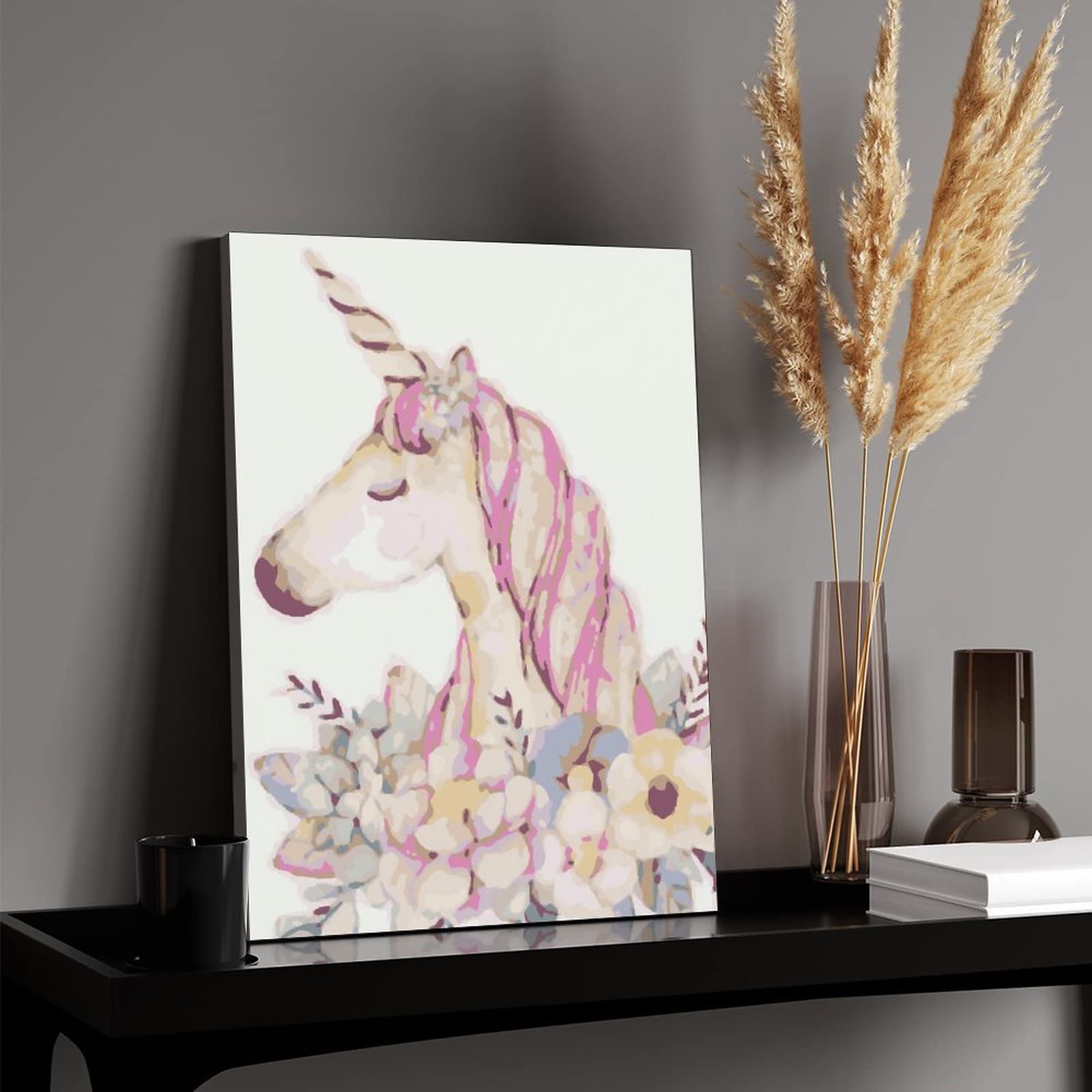 Amazon.co.jp: 絵画 ユニコーンの水彩画インテリア 絵画