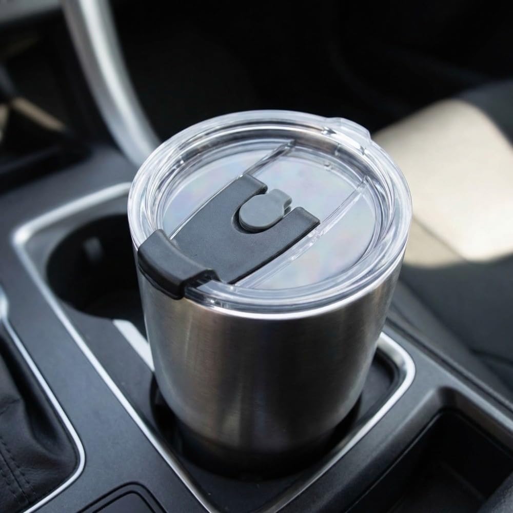 4 Pcs 30oz Tumbler Lids – Spillproof Flip Top Cover with Silicone Gasket for Insulated Travel Mugs, Cooler Cup, Splash Proof Replacement(Black)