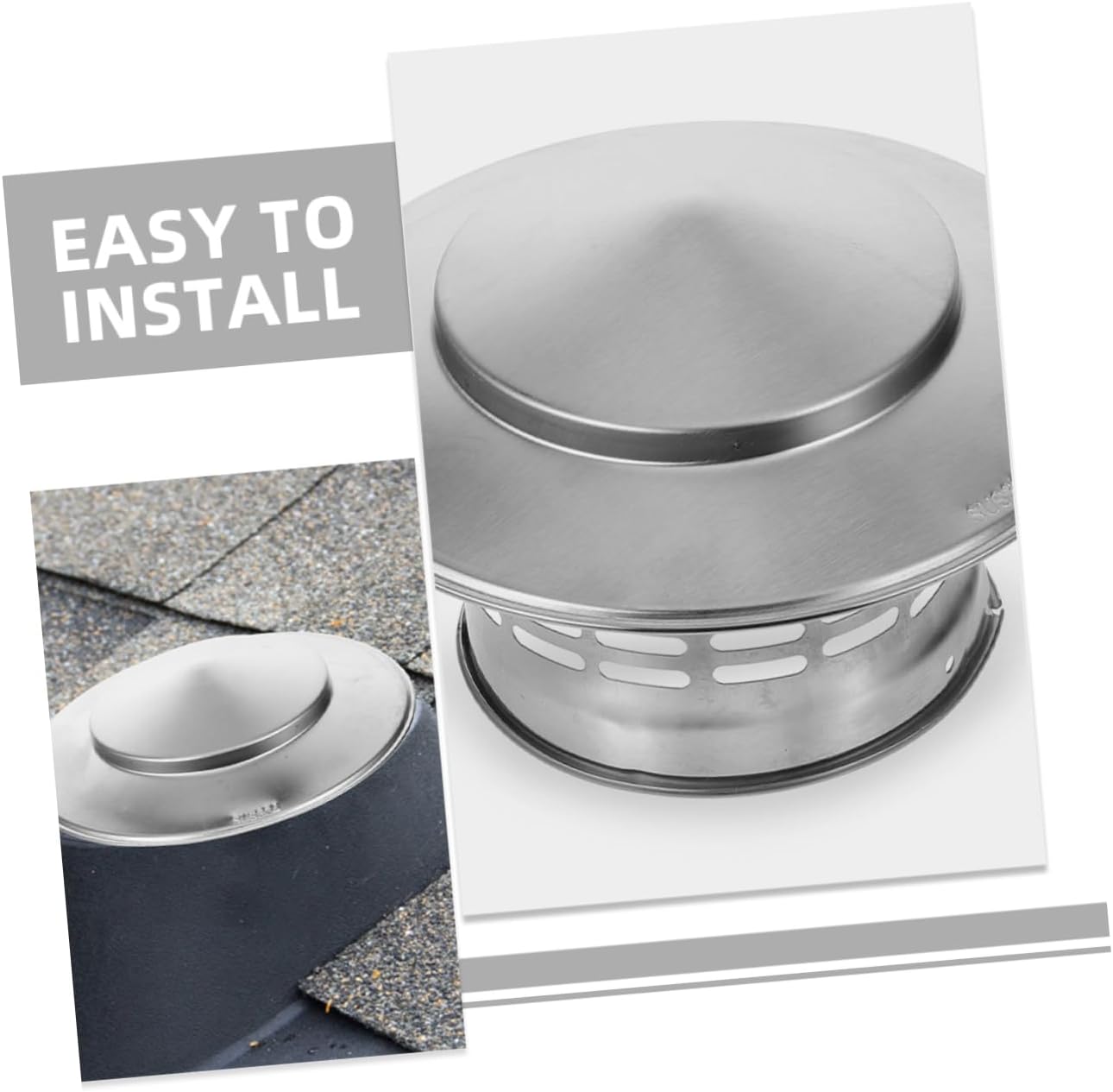 2pcs Stainless Steel Roof Chimney Cap Rain Cover Accessory for Smoke Tube Lightweight and Wear-Resistant Design for Use