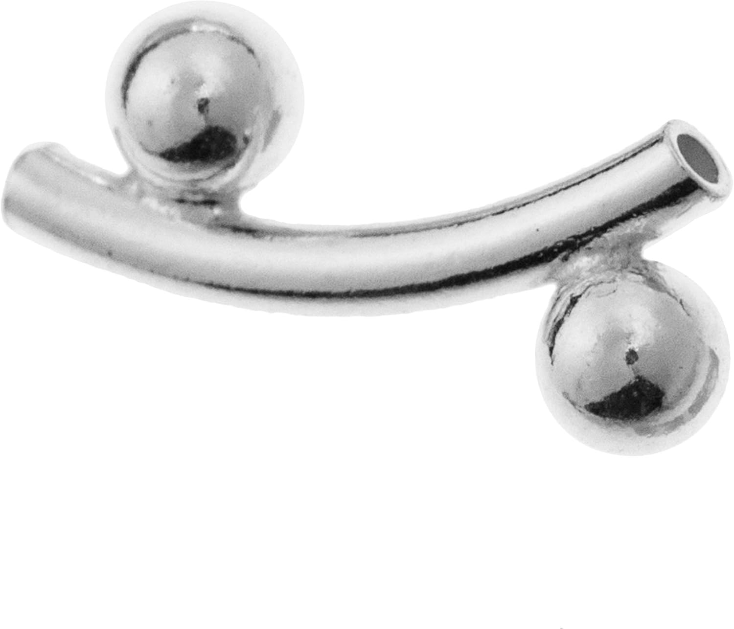 10 pcs .925 Sterling Silver Curve/Curved Dot Tube Bead Spacer F/Bracelets/Necklace 1.2mm 3.5mm / Findings/Bright