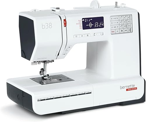 Miniatura 6 de Bernette Máquina de coser computarizada B38 con pantalla LCD  394 patrones de puntada, enhebrador automático de agujas, luz LED, mesa de extensión,