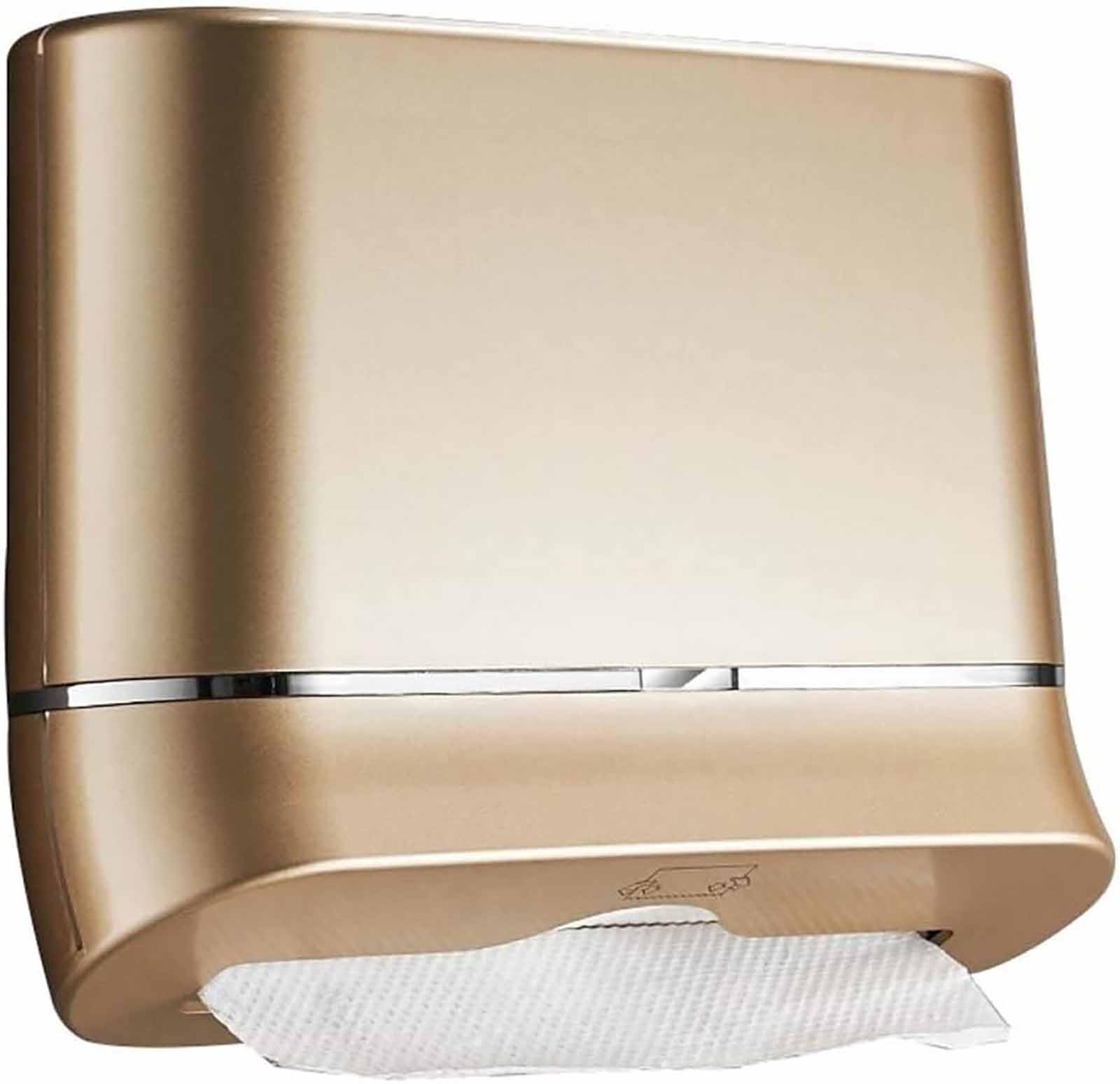VENBER Commercial Paper Towel Dispensers Commercial Paper Towel Dispensers with Lock, Wall Mounted Towel Dispensers, Punch Free Tissue Dispenser,Gold